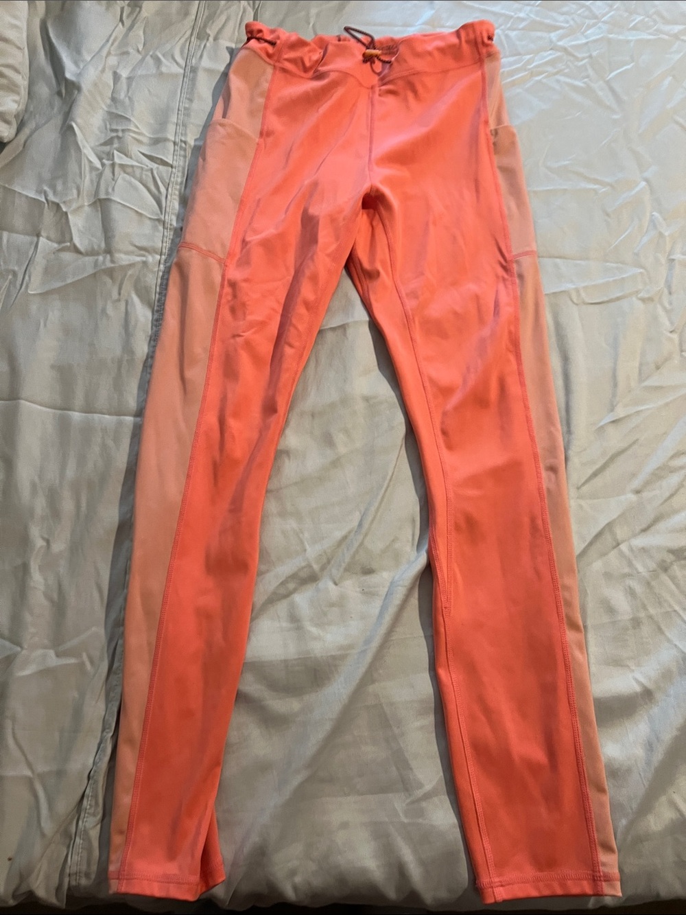 Coral Two-Tone Athletic Leggings